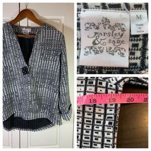 Parsley & Sage Black and White Blazer
